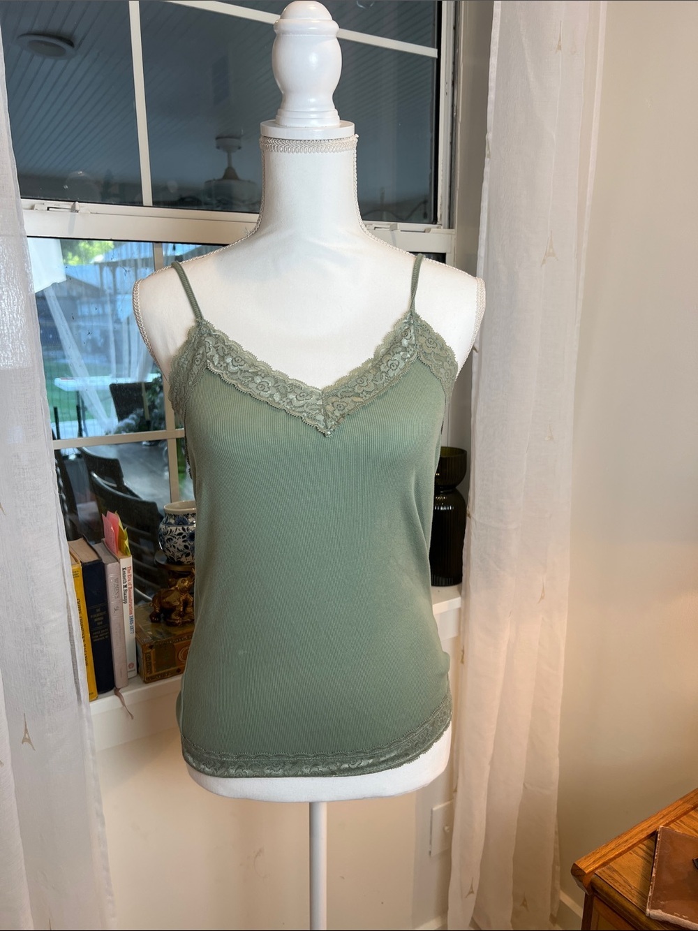 wild fable Sage Green Lace Trim Camisole size medium. - Picture 3 of 9